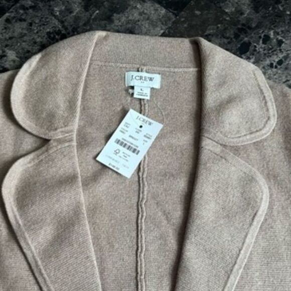 J Crew‎ Women's Blazer Knit Two-Buton Cotton Classic Coat Tan - Picture 8 of 11